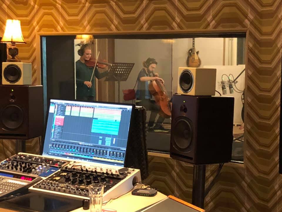 Recording strings for Rusty Cage at Studio peggy51